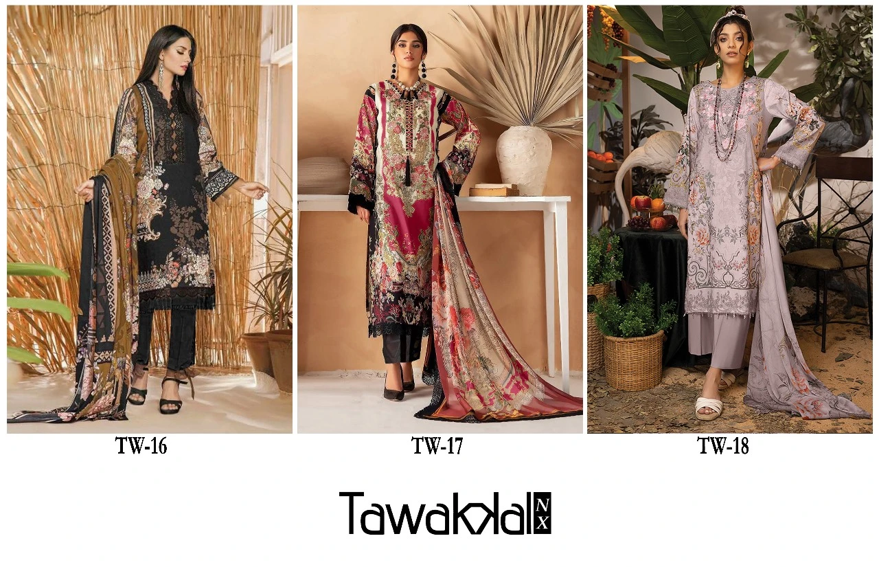 Hoor Tex Tw-16,17,18 Lawn Cotton Wholesale Pakistani Salwar Suit Catalog — Wholesale Pakistani Suits, MPA wholesale from Surat — view 8